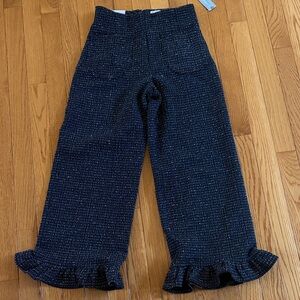 Maeve Black Ruffle Hem Pants